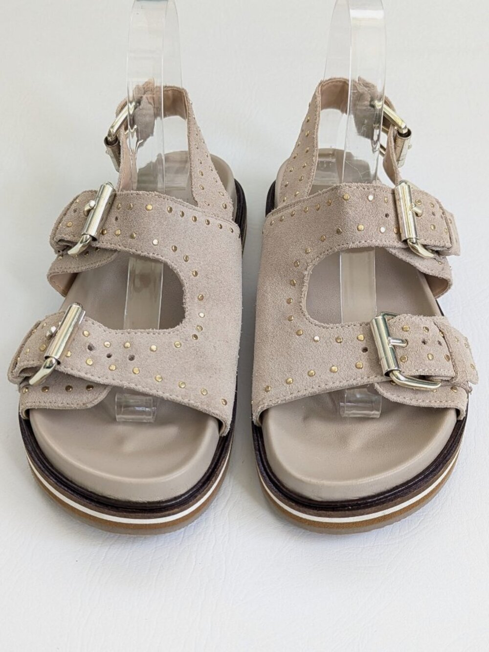 Pilcro Anthropology Studded Sling Back Suede Sandals Size EU 36 US 6 Beige